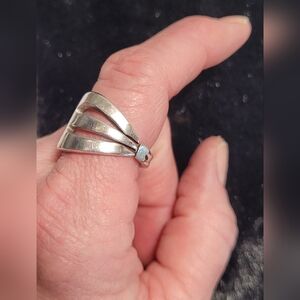 Antique Handcrafted Silver Plate Fork Ring Stamped R Wallace & Sons 1917 Unique